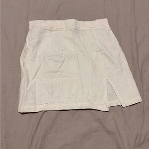 SHEIN Cream Textured Mini Skirt